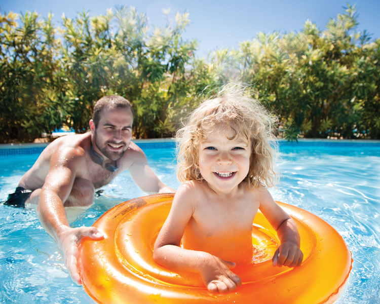 Dad Son in Pool