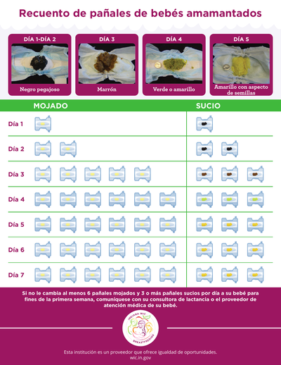 Recuento de pañales de bebés amamantados